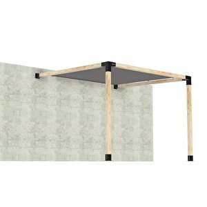 Iahşap 2.4 X 3 Metre Sundurma Pergole Braket Seti 2 Ana Direkli Gölgelikli Pergole