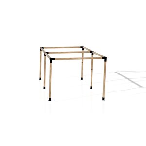Iahşap 3 X 4.8 Metre Pergole Braket Seti 6 Ana Direkli Üstü Açık Eğimli Pergole Braket Seti