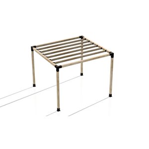 Iahşap 2.4 X 3 Metre Pergole Braket Seti 4 Ana Direkli Üstü Izgaralı Eğimli Pergole Braket Set