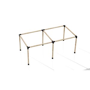 Iahşap 3 X 6 Metre Pergole Braket Seti 6 Ana Direkli Üstü Açık Eğimli Pergole Braket Seti
