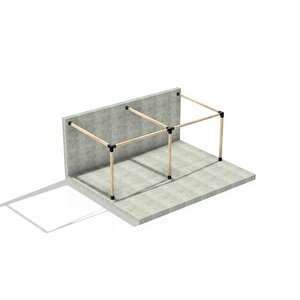 Iahşap 3 X 6 Metre Sundurma Pergole Braket Seti 3 Ana Direkli Üstü Açık Eğimli Sundurma