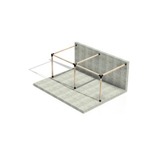 Iahşap 3 X 6 Metre Sundurma Pergole Braket Seti 3 Ana Direkli Üstü Açık Eğimli Sundurma