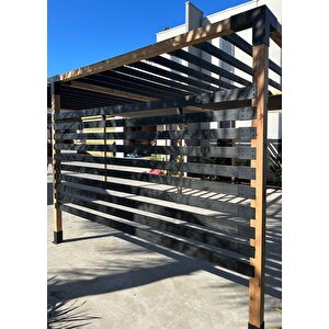 Iahşap 2.4 X 3 Metre Braket Seti 4 Ana Direkli Seperatörlü - Gölgelikli Pergole