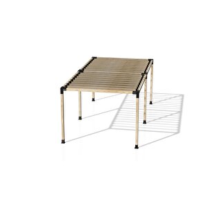 Iahşap 2.4 X 6 Metre Pergole Braket Seti 6 Ana Direkli - Izgaralı Pergole Seti