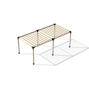 Iahşap 2.4 X 6 Metre Pergole Braket Seti 6 Ana Direkli - Izgaralı Pergole Seti