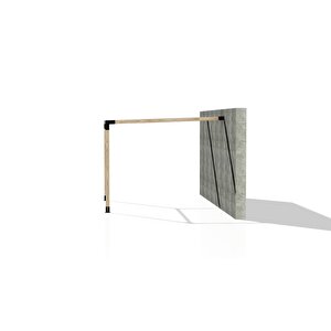 Iahşap 2.4 X 3 Metre Sundurma Pergole Braket Seti 2 Ana Direkli Üstü Açık Eğimli Sundurma