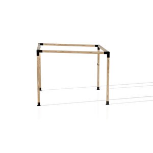 Iahşap 3 X 3 Metre Pergole Braket Seti 4 Ana Direkli Üstü Açık Eğimli Pergole Braket Seti