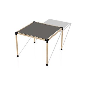 Iahşap 2.4 X 2.4 Metre Pergole Braket Seti 4 Ana Direkli Üstü Izgaralı Eğimli Gölgelikli Pergole