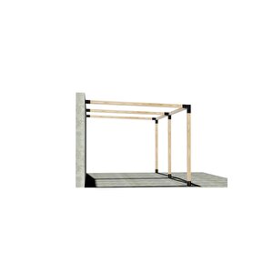 Iahşap Sundurma Pergola Braket Seti 3 Ana Direkli Üstü Açık Eğimli Sundurma | Ebat-3 X 4.8 Metre (yükseklik 250 Cm)