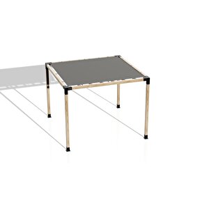 Iahşap 3 X 3.6 Metre Pergole Braket Seti 4 Ana Direkli Üstü Izgaralı Eğimli Gölgelikli Pergole