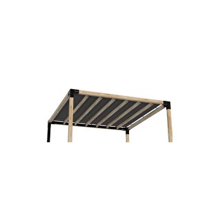 Iahşap Pergola Braket Seti 4 Ana Direkli Üstü Izgaralı Eğimli Gölgelikli Pergola | Ebat-3 X 3.6 Metre (yükseklik 250 Cm)
