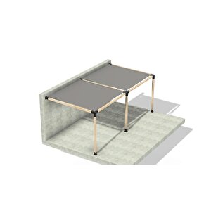 Iahşap 2.4 X 6 Metre Breketli Sundurma Pergole 3 Ana Direkli Gölgelikli Sundurma