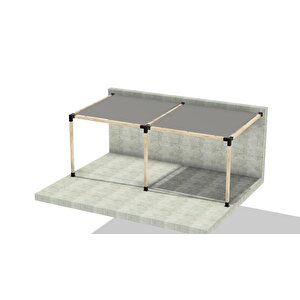 Iahşap 2.4 X 6 Metre Breketli Sundurma Pergole 3 Ana Direkli Gölgelikli Sundurma