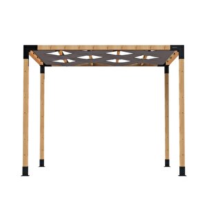 Iahşap 3.6 X 3.6 Metre Pergole Braket Seti 4 Ana Direkli Dalgalı Gölgelikli Üst Izgaralı