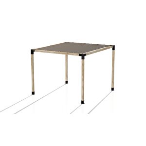 Iahşap 3.6 X 3.6 Metre Pergole Braket Seti 4 Ana Direkli Üstü Izgaralı Eğimli Gölgelikli Pergole