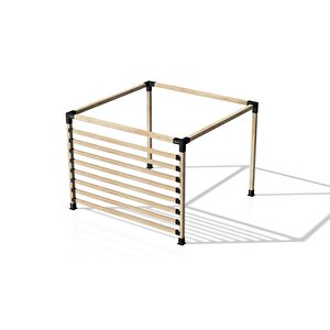 Iahşap 3 X 3.6 Metre Pergole Braket Seti 4 Ana Direkli - Yan Seperatörlü Üstü Açık
