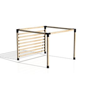 Iahşap 2.4 X 2.4 Metre Pergole Braket Seti 4 Ana Direkli - Yan Seperatörlü Üstü Açık