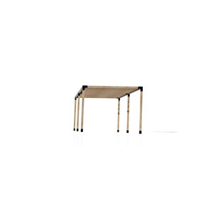 Iahşap Pergola Braket Seti 6 Ana Direkli Üstü Izgaralı Eğimli Pergola Braket Set | Ebat-2.4 X 6 Metre (yükseklik 250 Cm)