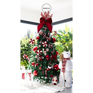 Yılbaşı Süsü 6'lı Top Kırmızı 4 Cm