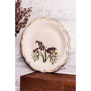 Wild - 6 Parça Porselen Kahvaltı Takımı Pasta Seti Pasta Tabağı Tatlı Tabağı Kahvaltılık Tabak 21cm