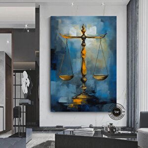 Adalet Terazileri Kanvas; Avukat Ofis Dekoru; Hediye; Denge Tablosu
