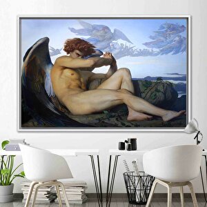 Düşmüş Melek Duvar Sanatı, Klasik Poster, Alexandre Cabanel Reprodüksiyon Tablosu 70x100 cm