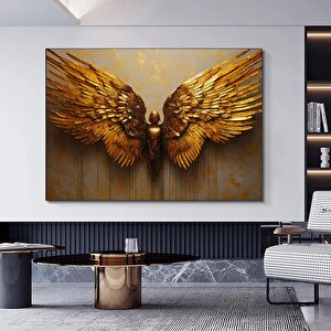 Altın Melek Kanatları Kanvas; Soyut Melek 20x30 cm