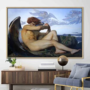 Düşmüş Melek Duvar Sanatı, Klasik Poster, Alexandre Cabanel Reprodüksiyon Tablosu 100x200 cm