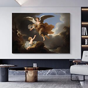 Koruyucu Melek Ve Bebek Kanvas; Klasik Poster 140x200 cm
