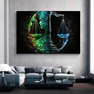 Adalet Terazisi Kanvas Sanatı. Adalet Dengesi Baskı Sanat Duvar Dekoru 70x150 cm