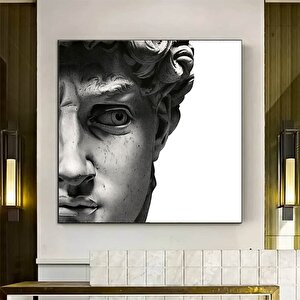 Apollon Dekor Posteri; İskandinav Siyah Beyaz Duvar Resmi; Modern Retro; Antik Roma Sütunu Figür Pos 100x100 cm