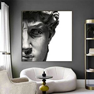 Apollon Dekor Posteri; İskandinav Siyah Beyaz Duvar Resmi; Modern Retro; Antik Roma Sütunu Figür Pos 100x100 cm