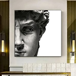 Apollon Dekor Posteri; İskandinav Siyah Beyaz Duvar Resmi; Modern Retro; Antik Roma Sütunu Figür Pos 50x50 cm