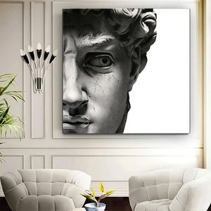 Apollon Dekor Posteri; İskandinav Siyah Beyaz Duvar Resmi; Modern Retro; Antik Roma Sütunu Figür Pos