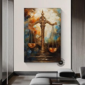 Adalet Terazileri Kanvas Sanatı; Avukat Ofis Dekoru; Hediye 60x90 cm
