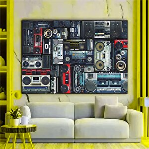 Retro Ses Kaseti Tuval Baskısı, Kaset Duvar Sanatı 140x200 cm