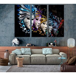 Renkli Maske Duvar Sanatı; Maskeli Baloya Özel