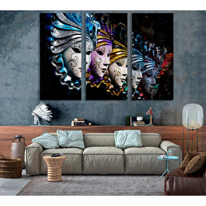 Renkli Maske Duvar Sanatı; Maskeli Baloya Özel