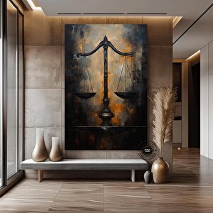 Adalet Terazisi Kanvas Sanatı; Avukat Ofis Duvar Dekoru; Baskılı Sanat; Avukat Hediyesi; Adalet Deng 80x150 cm