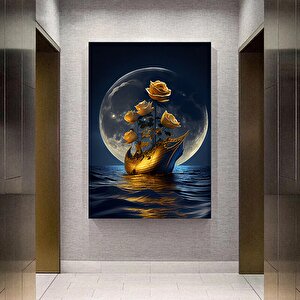 Dolunay Deniz Manzarası Kanvas; Akşam