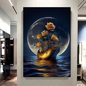 Dolunay Deniz Manzarası Kanvas; Akşam