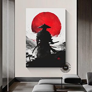 Samuray Sanatı; Japon Savaşçı Kanvas; Katana Duvar Dekoru 100x150 cm