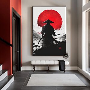 Samuray Sanatı; Japon Savaşçı Kanvas; Katana Duvar Dekoru 60x120 cm