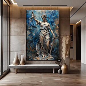 Adalet Terazisi Kanvası, Avukat Ofisi Duvar Dekoru, Avukatlar İçin Hediye Tablosu 150x250 cm