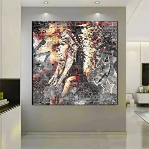 Kızılderili Kızı Kanvas; Soyut Yerli Kadın Tablosu