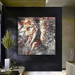 Kızılderili Kızı Kanvas; Soyut Yerli Kadın Tablosu