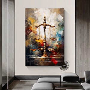 Adalet Terazileri Kanvas Sanatı; Avukat Ofis Dekoru; Hediye 120x150 cm