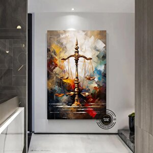 Adalet Terazileri Kanvas Sanatı; Avukat Ofis Dekoru; Hediye 120x180 cm