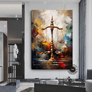Adalet Terazileri Kanvas Sanatı; Avukat Ofis Dekoru; Hediye 120x180 cm
