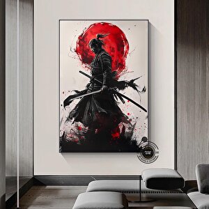Samuray Sanatı, Samuray Kanvas Baskısı, Samuray Resmi, Samuray Duvar Sanatı, Japon Samuray Resmi 70x150 cm